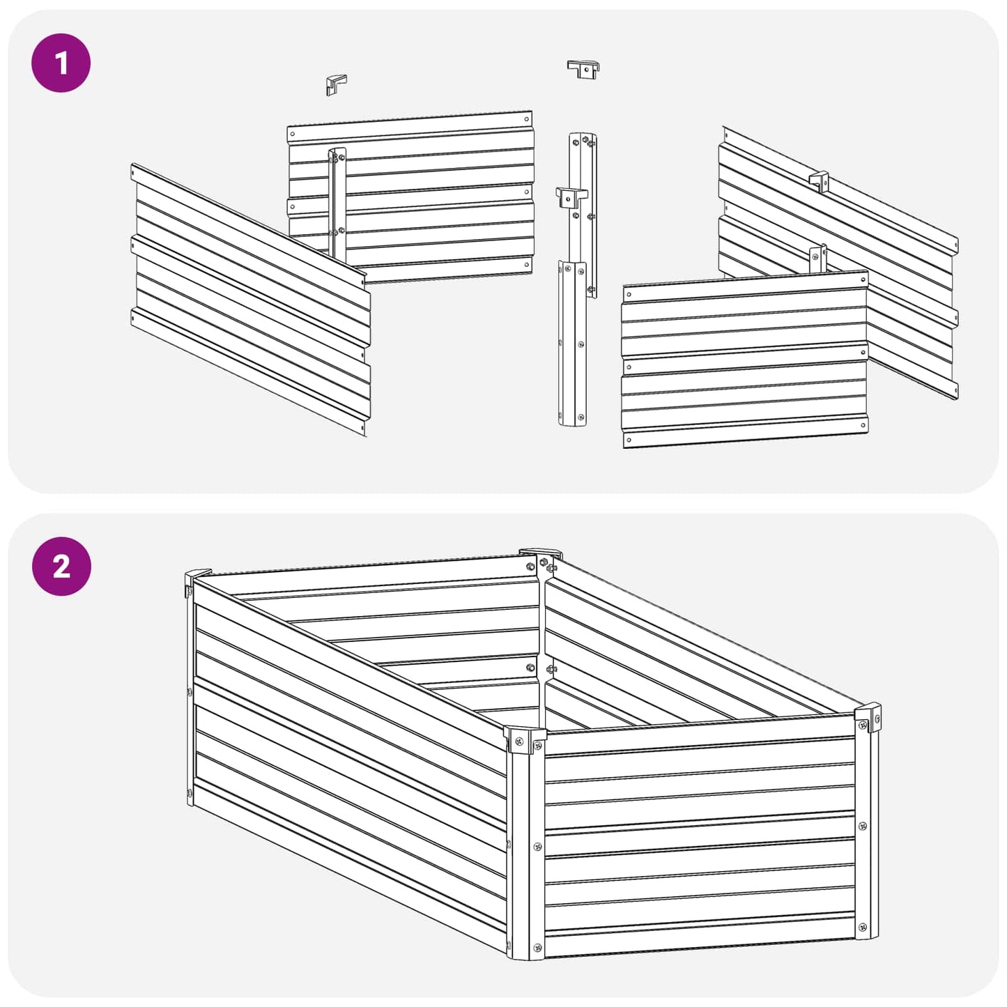 Verhoogd Tuinbed Ivoor 100 x 40 x 24 cm koudgewalst staal