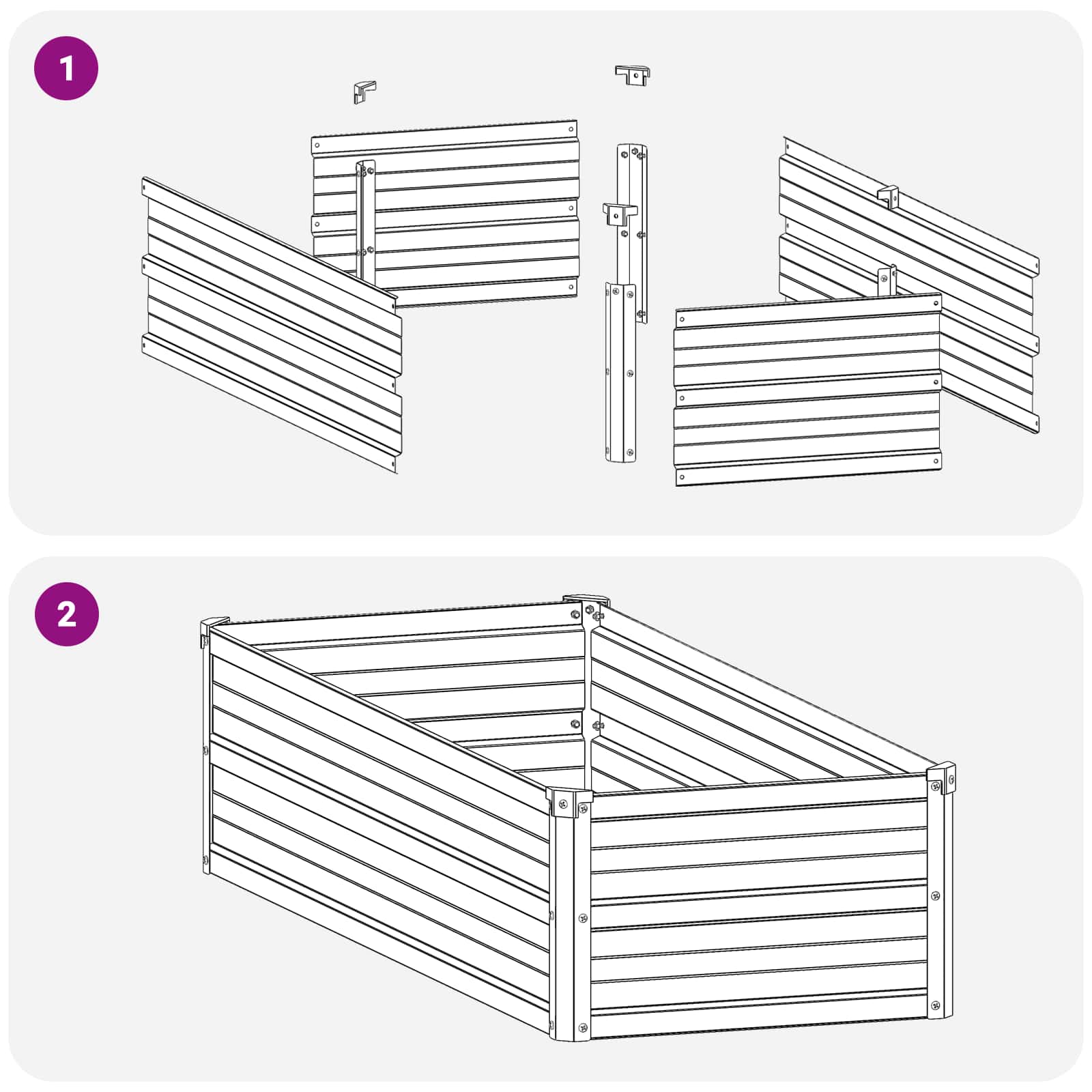 Verhoogd Tuinbed Ivoor 100 x 40 x 24 cm koudgewalst staal