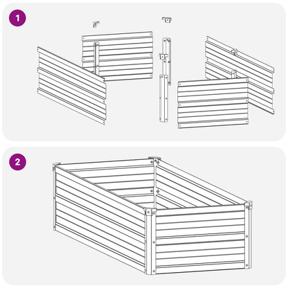 Verhoogd Tuinbed Ivoor 100 x 40 x 24 cm koudgewalst staal