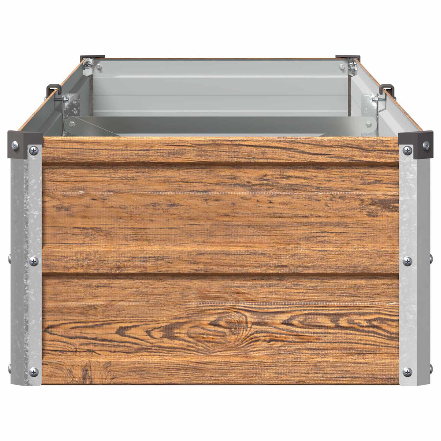 Verhoogd Tuinbed Houtbruin 160 x 40 x 24 cm koudgewalst staal