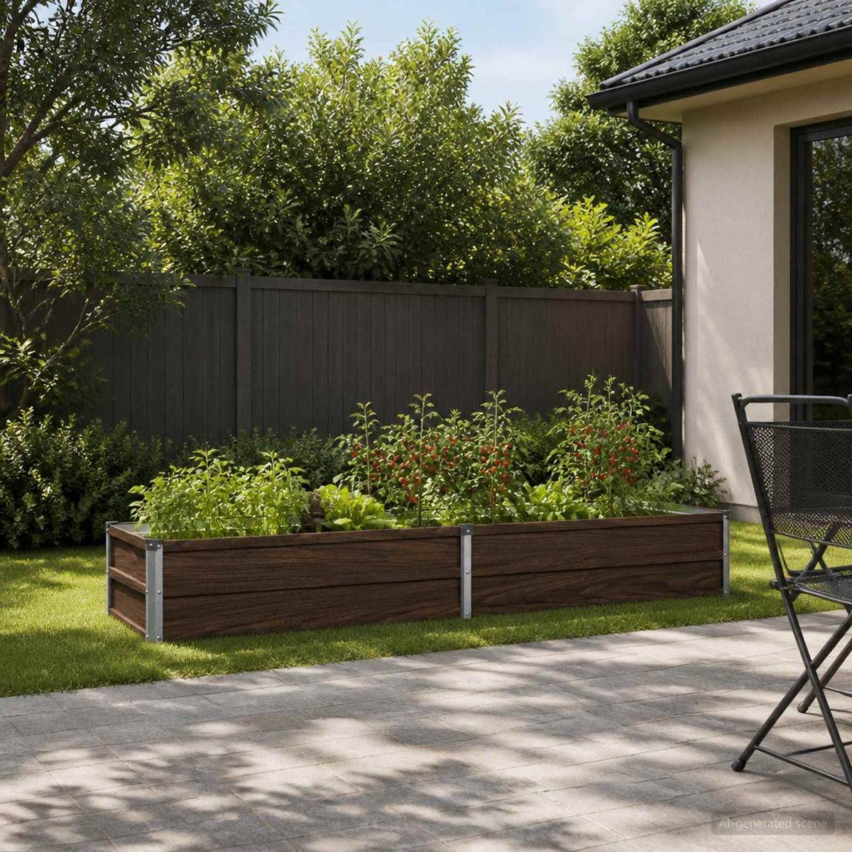 Verhoogd Tuinbed Zwart 160 x 40 x 24 cm koudgewalst staal