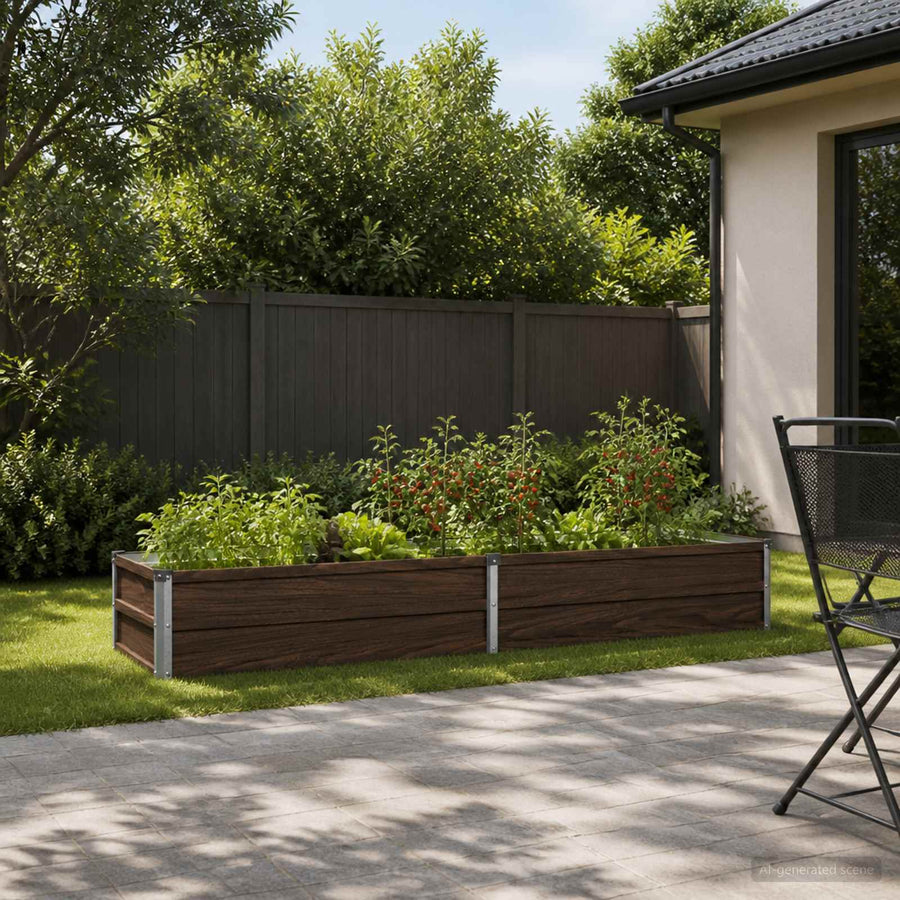 Verhoogd Tuinbed Zwart 160 x 40 x 24 cm koudgewalst staal