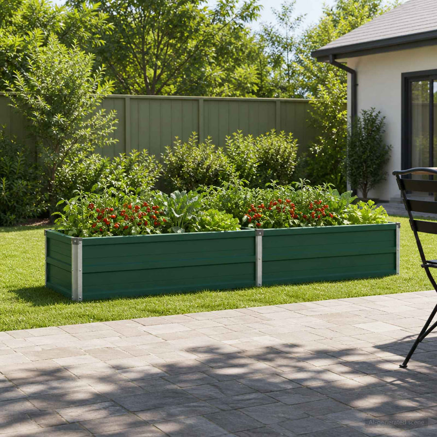 Verhoogd Tuinbed Groen 160 x 40 x 24 cm koudgewalst stalen