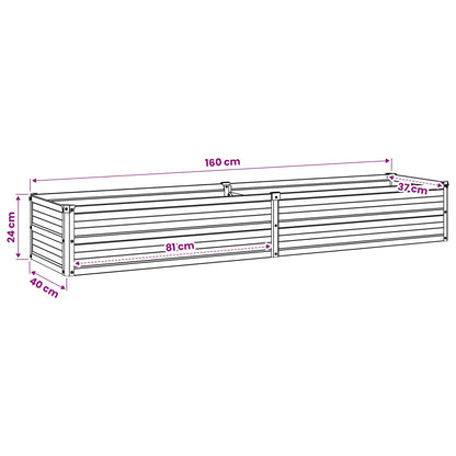 Verhoogd Tuinbed Groen 160 x 40 x 24 cm koudgewalst stalen