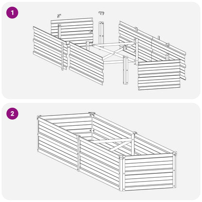 Verhoogd Tuinbed Grijs 160 x 40 x 24 cm koudgewalst staal