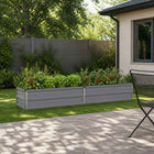 Verhoogd tuinbed 160x40x24 cm grijs staal