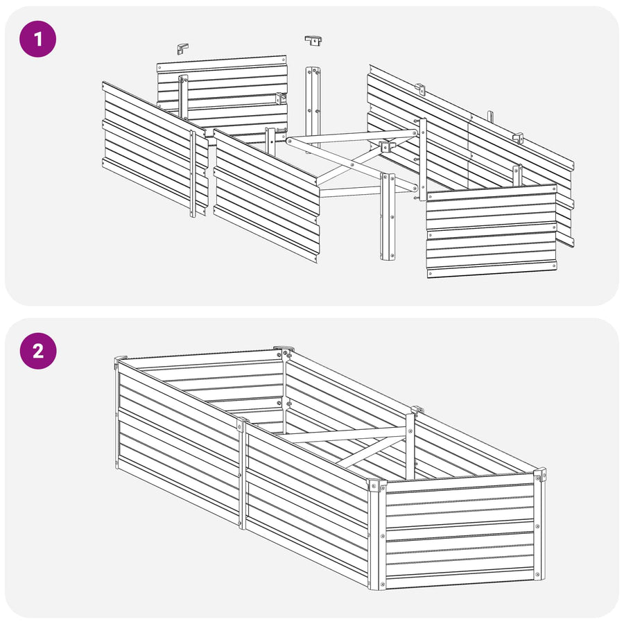 Verhoogd Tuinbed Bruin 160 x 40 x 24 cm koudgewalst staal