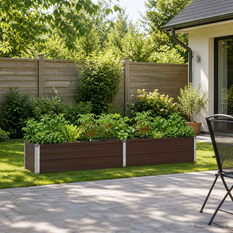 Verhoogd Tuinbed Bruin 160 x 40 x 24 cm koudgewalst staal