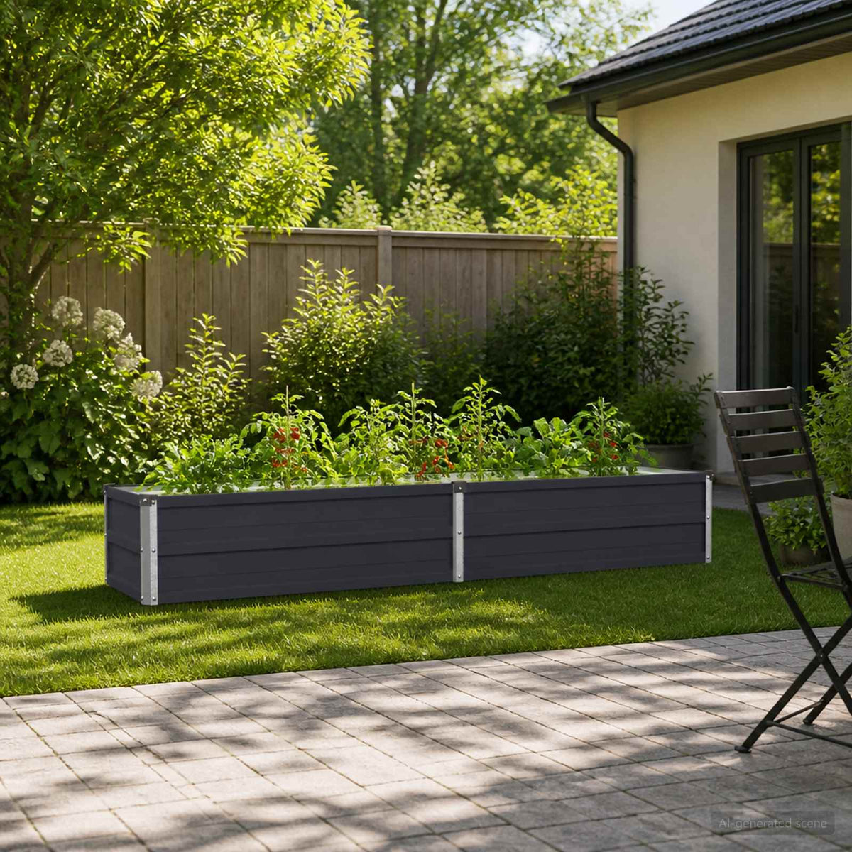 Verhoogd Tuinbed Antracietkleurig 160 x 40 x 24 cm