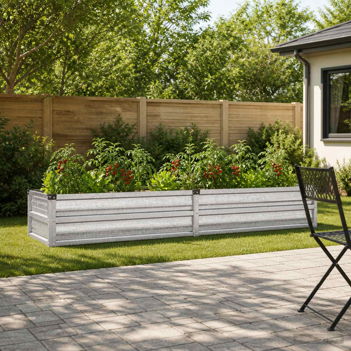 Verhoogd Tuinbed Zilverkleurig 160 x 40 x 24 cm gegalvaniseerd