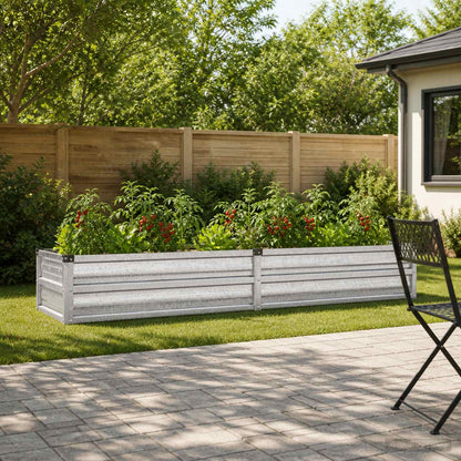 Verhoogd Tuinbed Zilverkleurig 160 x 40 x 24 cm gegalvaniseerd