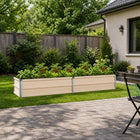 Verhoogd tuinbed 160x40x24 cm koudgewalst staal ivoor