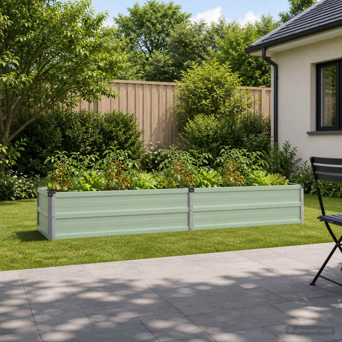 Verhoogd Tuinbed Pastelgroen 160 x 40 x 24 cm koudgewalst staal