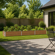 Verhoogd tuinbed 240x40x24 cm staal houtbruin