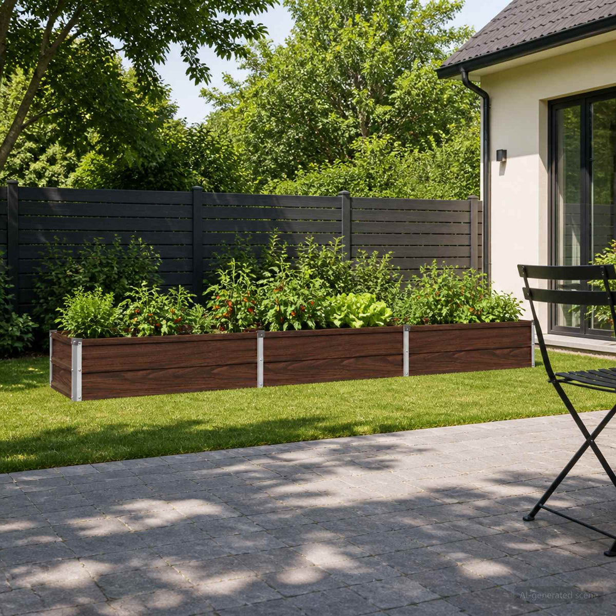 Verhoogd Tuinbed Zwart 240 x 40 x 24 cm koudgewalst staal