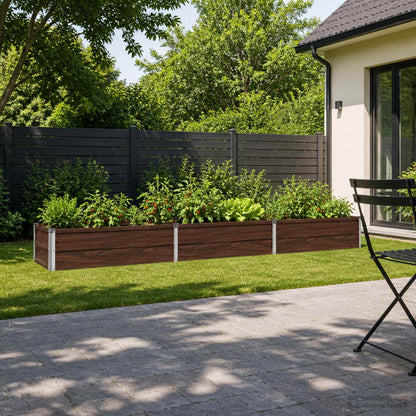 Verhoogd Tuinbed Zwart 240 x 40 x 24 cm koudgewalst staal