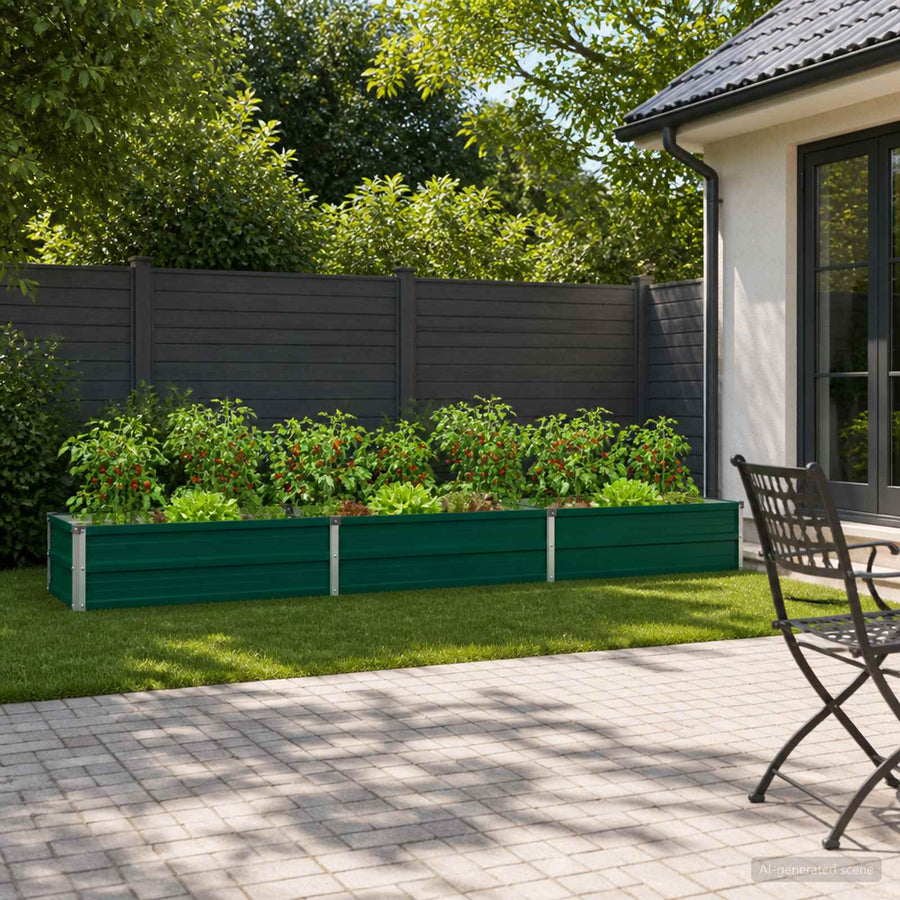 Verhoogd Tuinbed Groen 240 x 40 x 24 cm koudgewalst stalen