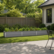 Verhoogd tuinbed 240x40x24 cm grijs staal