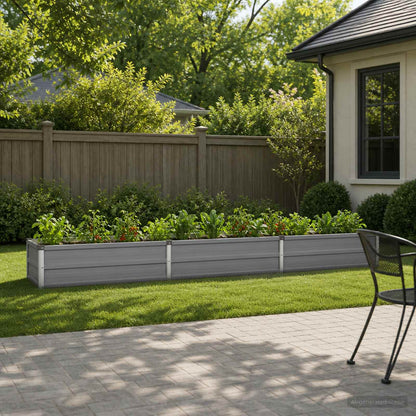 Verhoogd Tuinbed Grijs 240 x 40 x 24 cm koudgewalst staal