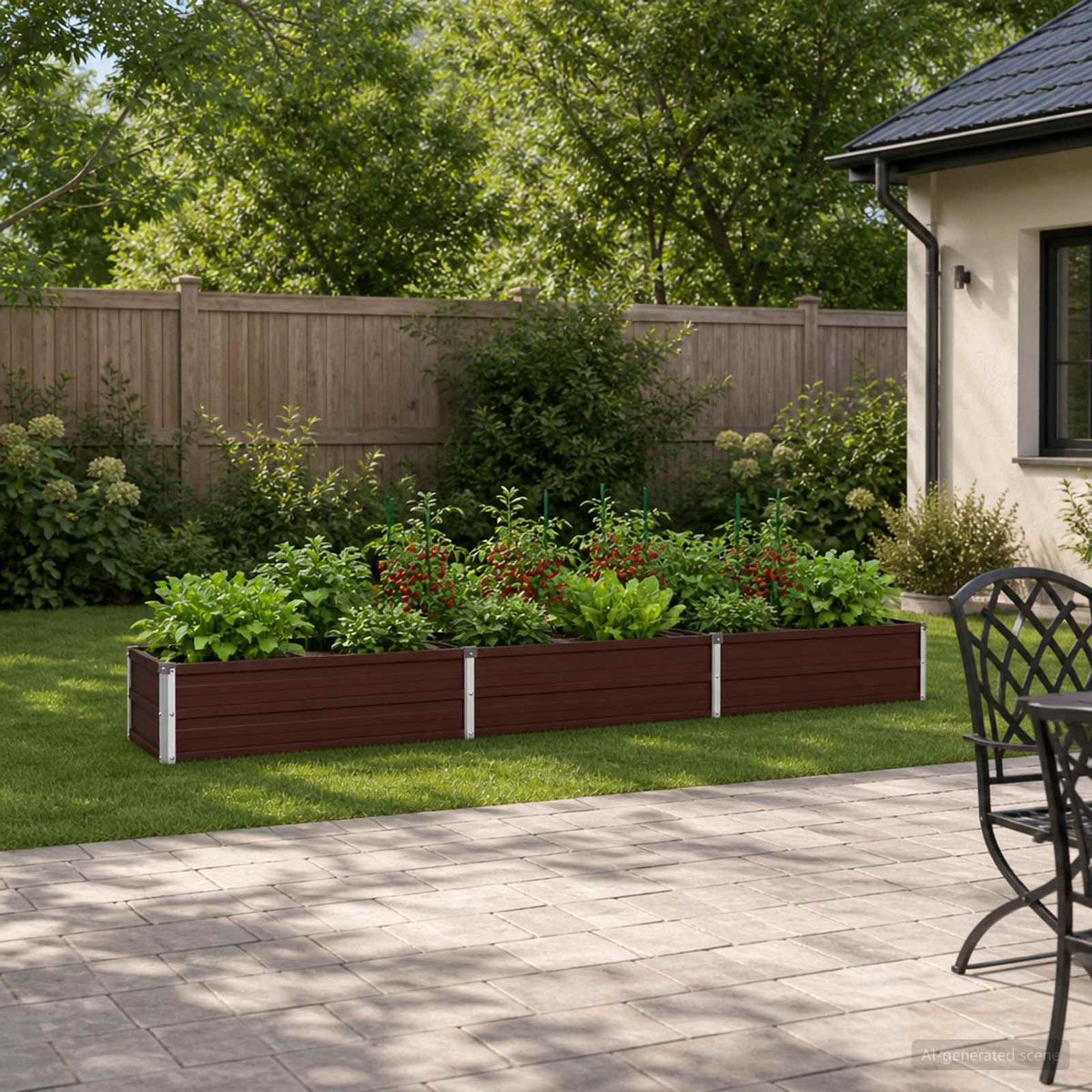 Verhoogd Tuinbed Bruin 240 x 40 x 24 cm koudgewalst staal