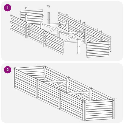 Verhoogd Tuinbed Antracietkleurig 240 x 40 x 24 cm
