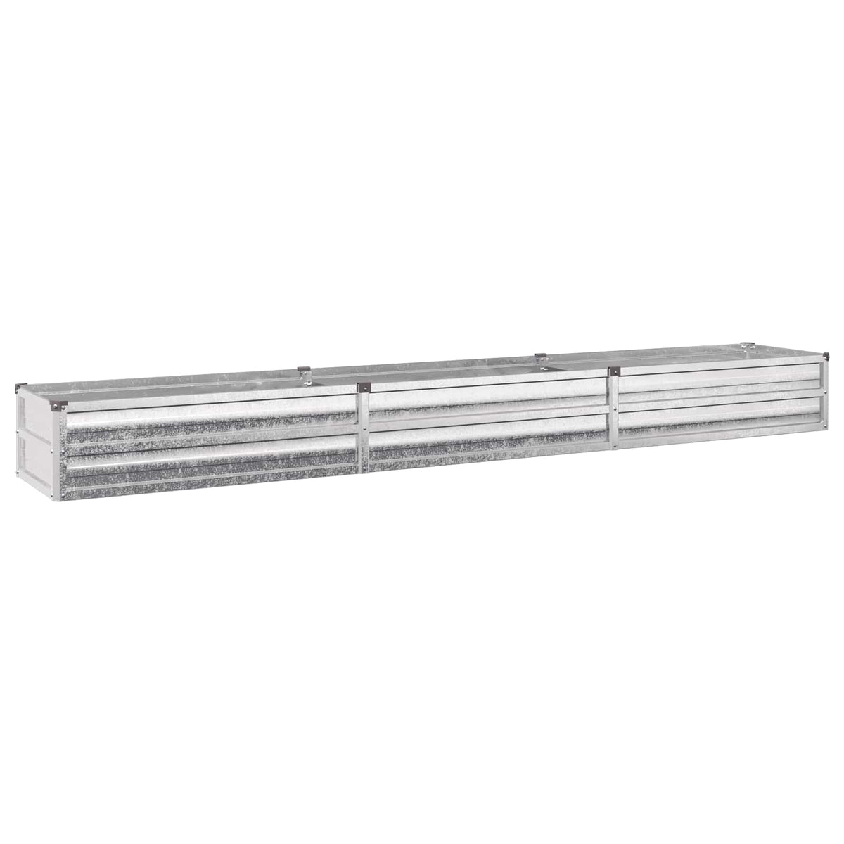 Verhoogd Tuinbed Zilverkleurig 240 x 40 x 24 cm gegalvaniseerd