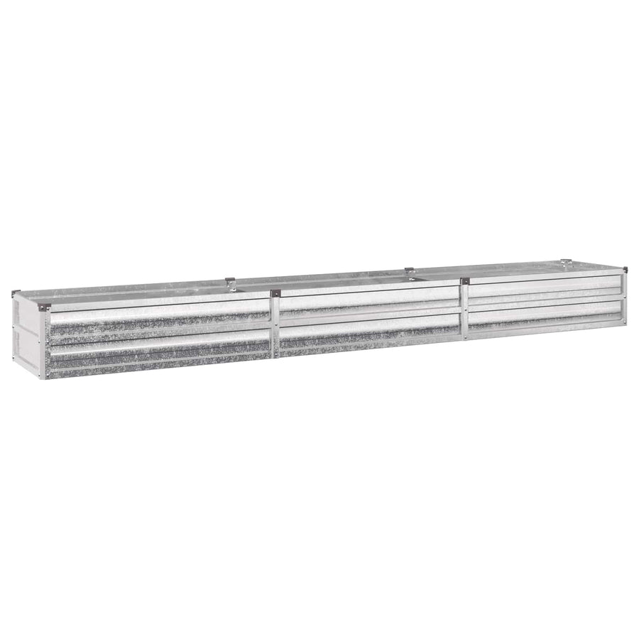 Verhoogd Tuinbed Zilverkleurig 240 x 40 x 24 cm gegalvaniseerd
