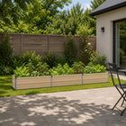 Verhoogd tuinbed 240x40x24 cm ivoor koudgewalst staal