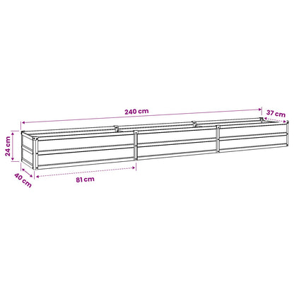 Verhoogd Tuinbed Ivoor 240 x 40 x 24 cm koudgewalst staal
