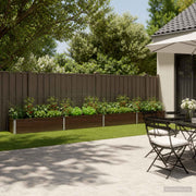 Verhoogd tuinbed 320x40x24 cm zwart staal