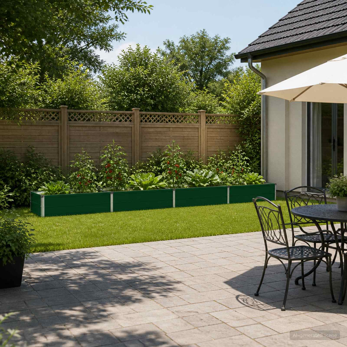 Verhoogd Tuinbed Groen 320 x 40 x 24 cm koudgewalst stalen