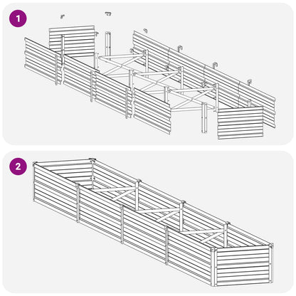 Verhoogd Tuinbed Bruin 320 x 40 x 24 cm koudgewalst staal