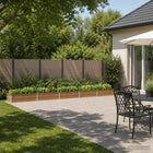 Verhoogd tuinbed 400x40x24 cm staal houtbruin