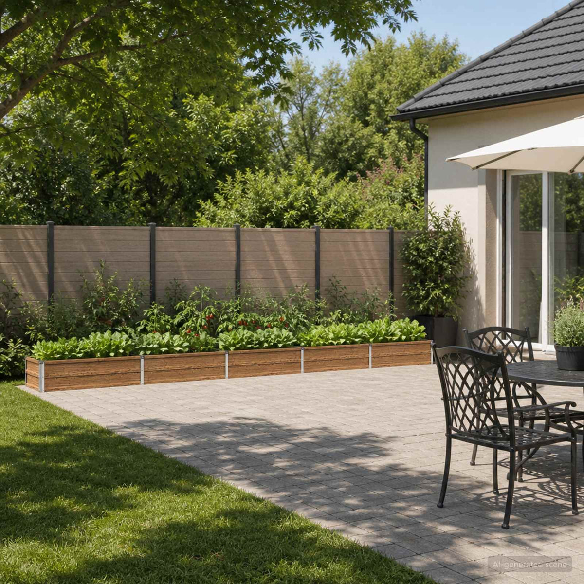 Verhoogd Tuinbed Houtbruin 400 x 40 x 24 cm koudgewalst staal