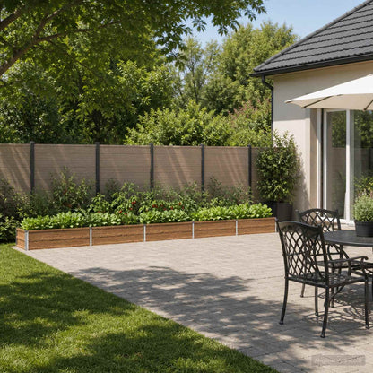 Verhoogd Tuinbed Houtbruin 400 x 40 x 24 cm koudgewalst staal