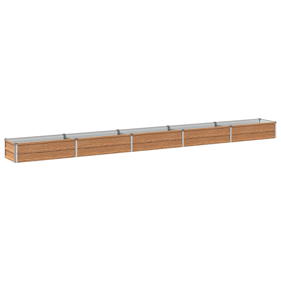 Verhoogd Tuinbed Houtbruin 400 x 40 x 24 cm koudgewalst staal
