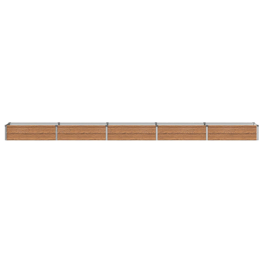 Verhoogd Tuinbed Houtbruin 400 x 40 x 24 cm koudgewalst staal