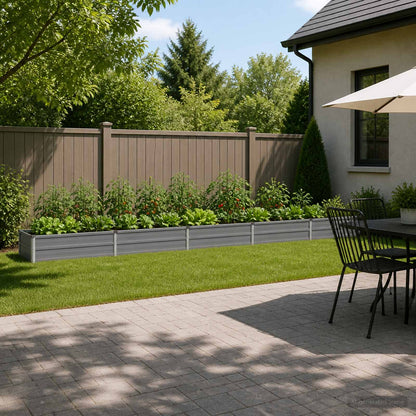 Verhoogd Tuinbed Grijs 400 x 40 x 24 cm koudgewalst staal