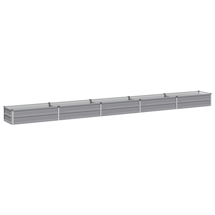 Verhoogd Tuinbed Grijs 400 x 40 x 24 cm koudgewalst staal