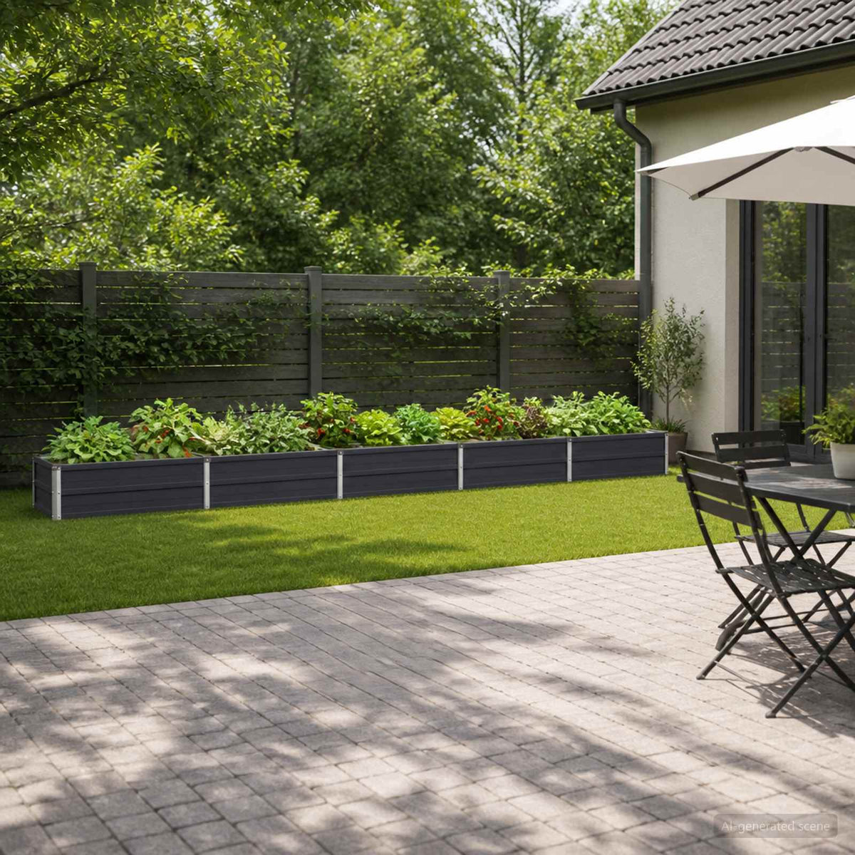 Verhoogd Tuinbed Antracietkleurig 400 x 40 x 24 cm