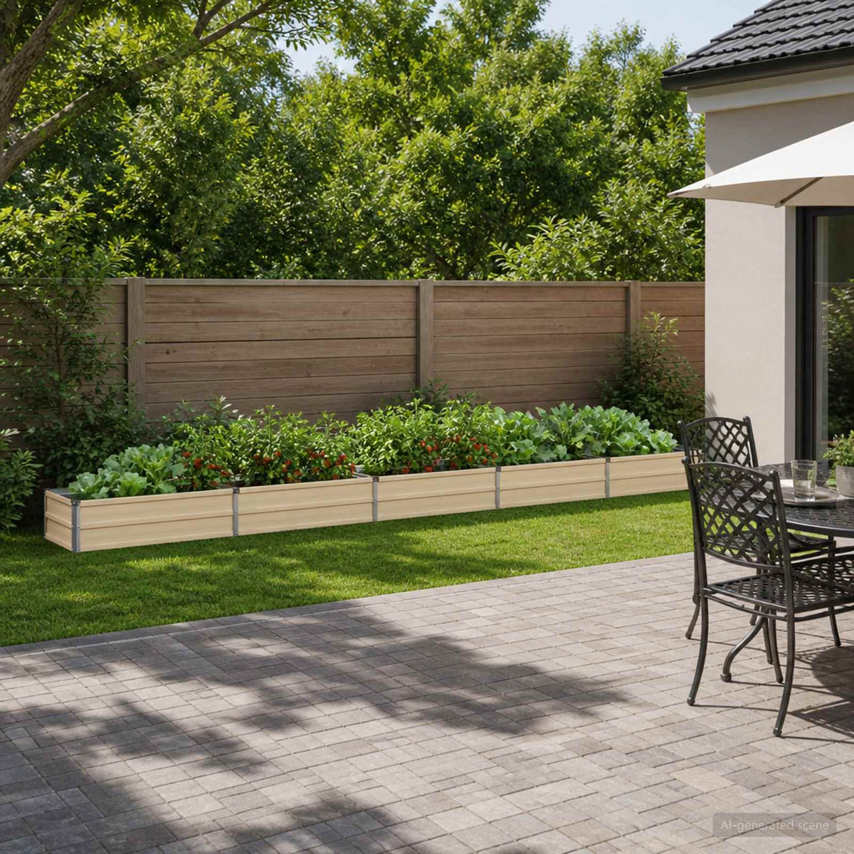 Verhoogd Tuinbed Ivoor 400 x 40 x 24 cm koudgewalst staal