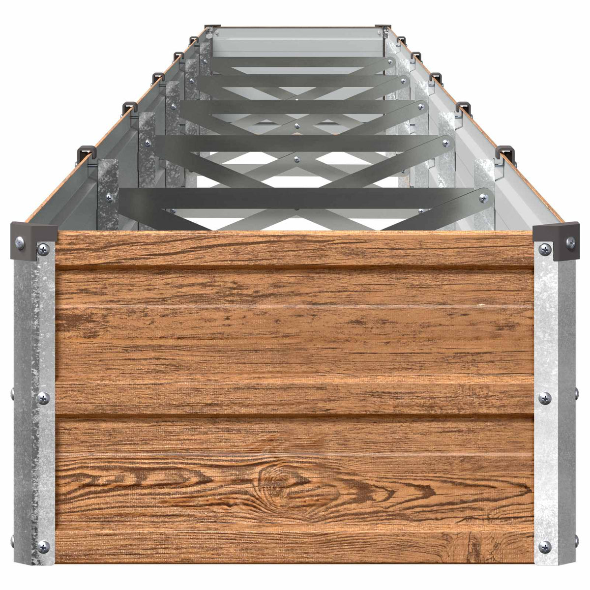 Verhoogd Tuinbed Houtbruin 480 x 40 x 24 cm koudgewalst staal