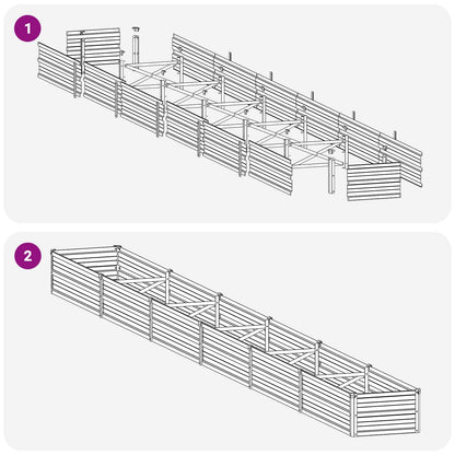 Verhoogd Tuinbed Groen 480 x 40 x 24 cm koudgewalst stalen