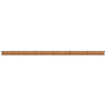 Verhoogd Tuinbed Houtbruin 600 x 40 x 24 cm koudgewalst staal