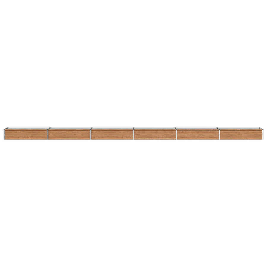 Verhoogd Tuinbed Houtbruin 600 x 40 x 24 cm koudgewalst staal