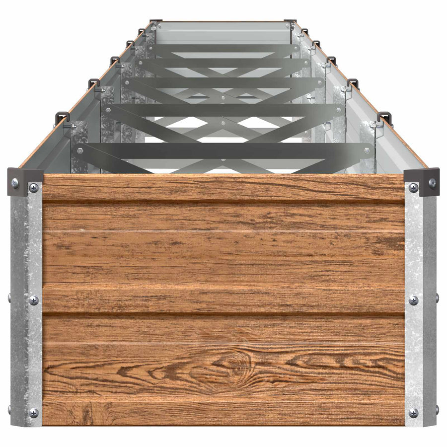 Verhoogd Tuinbed Houtbruin 600 x 40 x 24 cm koudgewalst staal