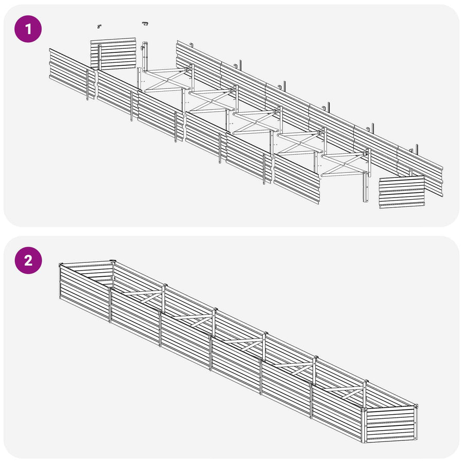 Verhoogd Tuinbed Roestig 600 x 40 x 24 cm corton