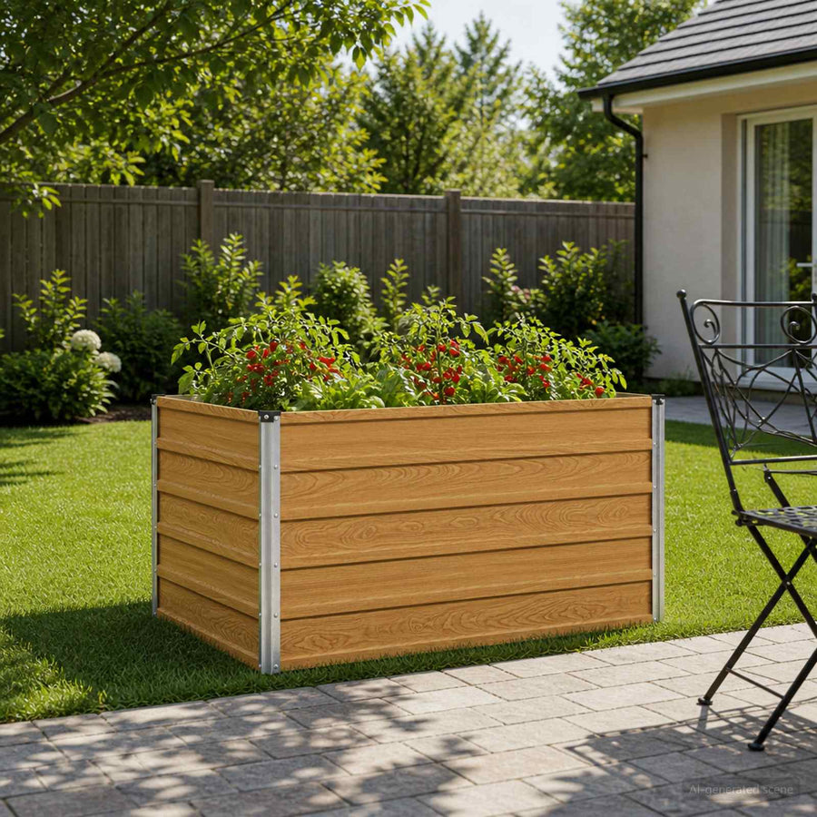 Verhoogd Tuinbed Naturel 100 x 80 x 55 cm koudgewalst staal