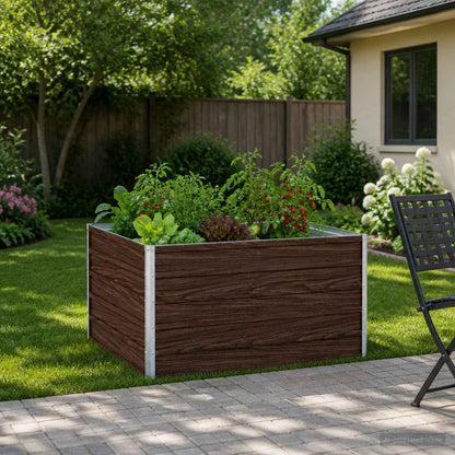 Verhoogd Tuinbed Zwart 100 x 80 x 55 cm koudgewalst staal
