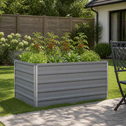 Verhoogd tuinbed 100x80x55 cm grijs koudgewalst staal